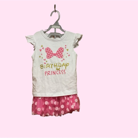 BIRTHDAY PRINCESS 2 PIECE SKIRT AND SHIRT SIZE 3-4T NEVER WORN - Picture 2 of 3